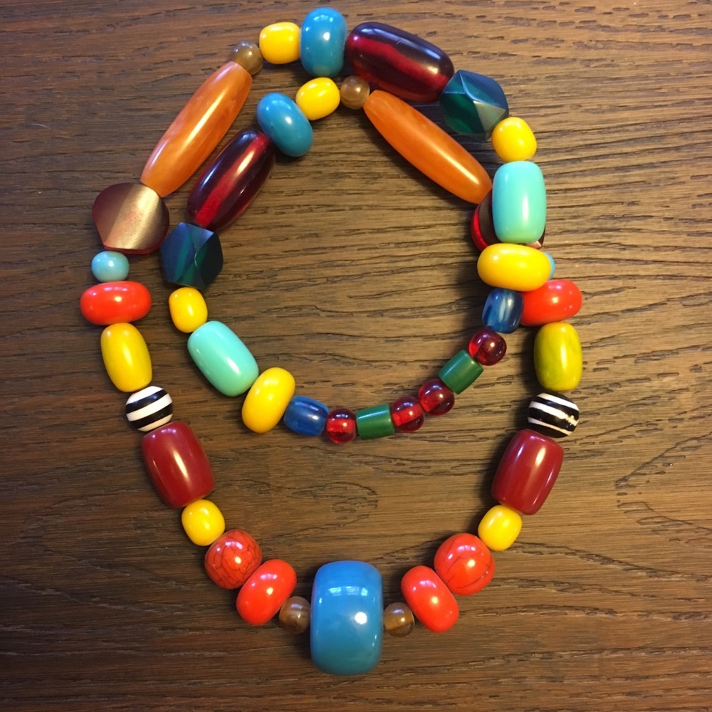 Anthropologie lucite beaded necklace